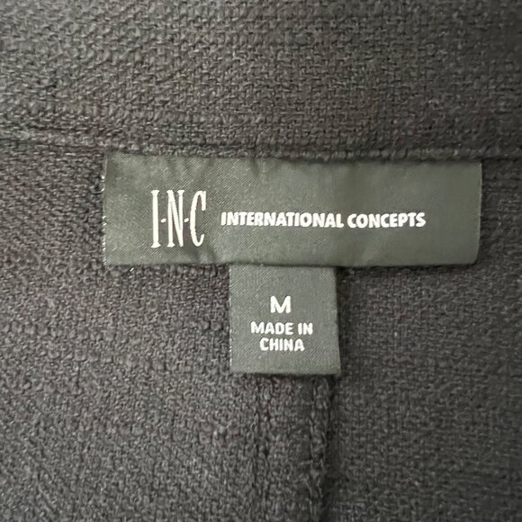 INC International Concepts Womens Black Puff Shoulder Blazer One Button size M - Picture 9 of 13